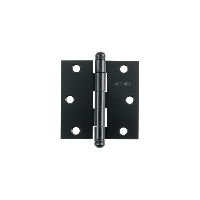 BC-306R Bisagra cuadrada 3' negro, redonda, Hermex