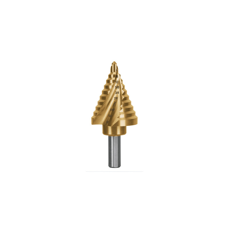 BES-10X Broca escalonada titanio 10 escalones 1/4' a 1-3/8', Expert