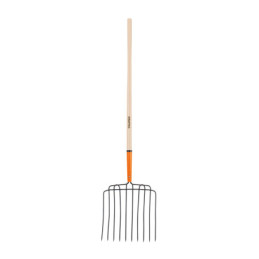 BPJ-10L Bieldo para estiércol 10 dientes, mango 48', Truper