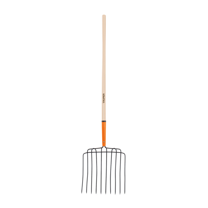 BPJ-10L Bieldo para estiércol 10 dientes, mango 48', Truper