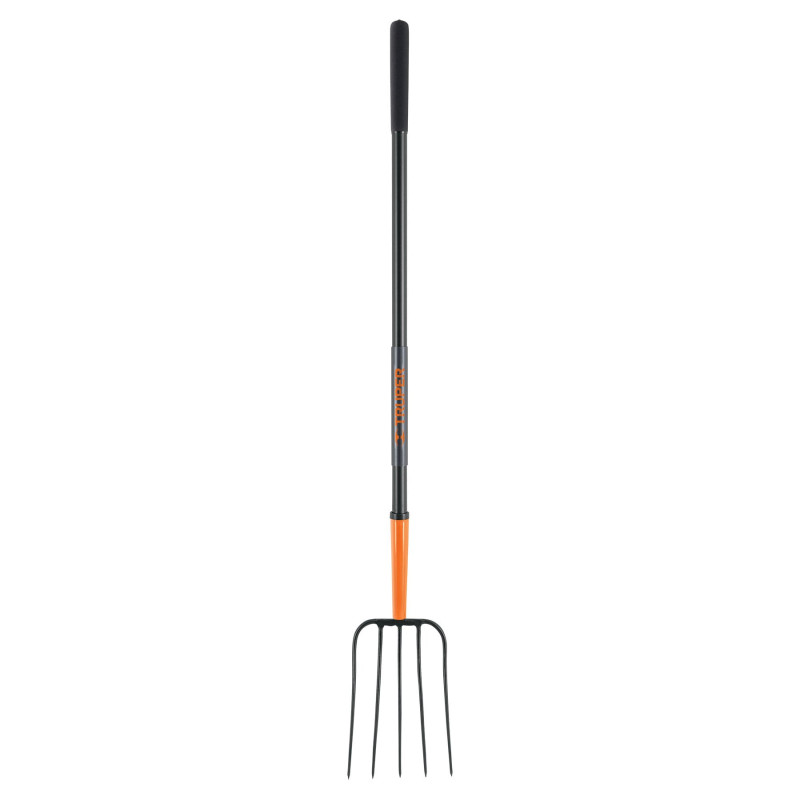 BPJ-5M Bieldo para paja, 5 dientes, mango de acero 48', Truper