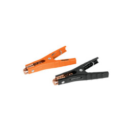 CAIMAN-T Caballete con 2 caimanes para cables pasa corriente, Truper