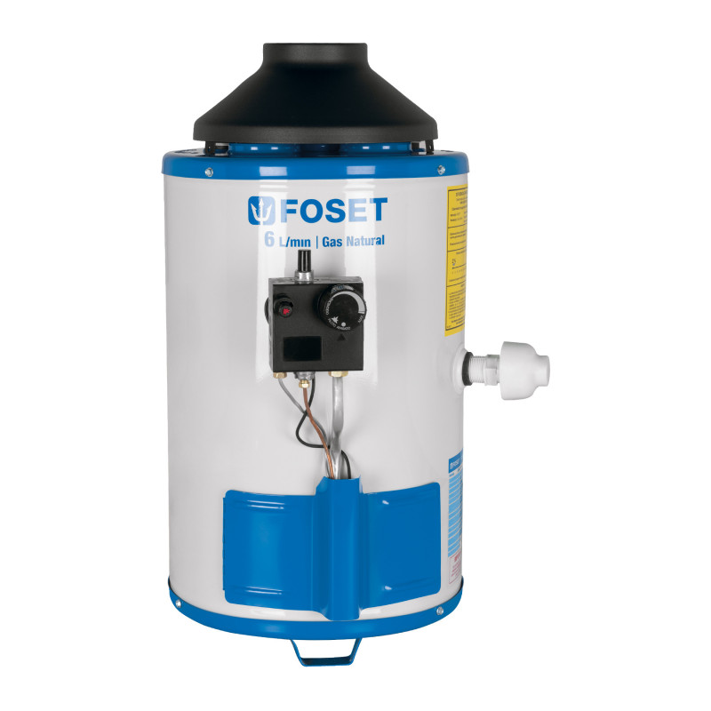 CALE-6PA-N Calentador de paso 6L 1 servicio gas nat. piezo eléct., Fose