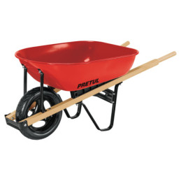 CAP-5WFFR Carretilla 5.5ft3 roja Imponchable bastidores madera, Pretul
