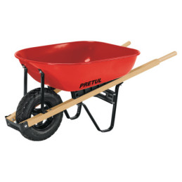 CAP-5WNDR Carretilla 5.5 ft3 roja Neumática, bastidores madera, Pretul