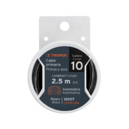 CAPRI-10N Carrete con 2.5 m de cable primario negro calibre 10, Truper