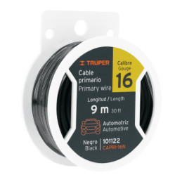 CAPRI-16N Carrete con 9 m de cable primario negro calibre 16, Truper