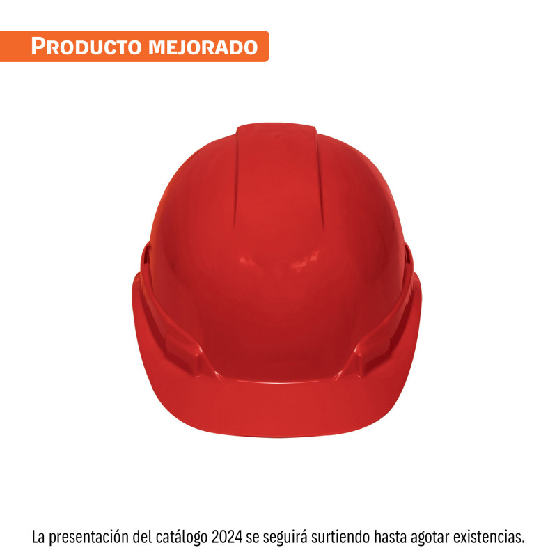 CAS-RI Casco de seguridad ventilado, ajuste de matraca, rojo
