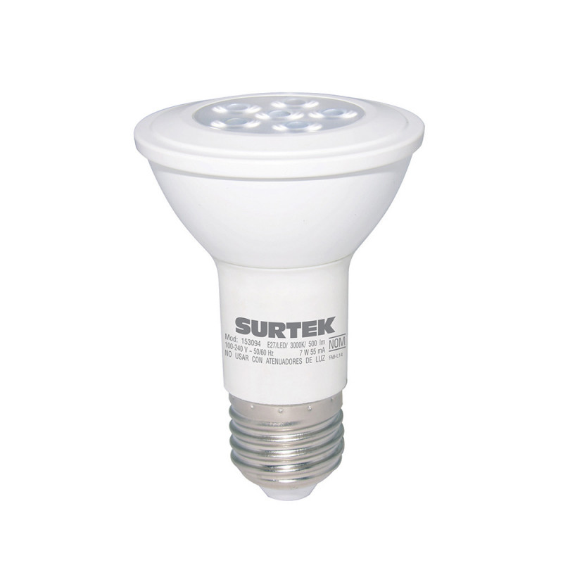 153094 SURTEK Foco LED PAR20 7W luz cálida Surtek | DIHERESA 153094 SURTEK Foco LED PAR20 7W luz cálida Surtek | DIHERESA