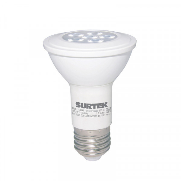 153094 SURTEK Foco LED PAR20 7W luz cálida Surtek | DIHERESA