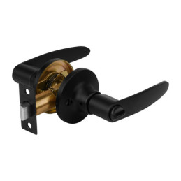 CEMA-6B Cerradura manija, cilindro latón, negro, baño, Hermex