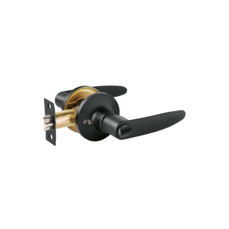 CEMA-6R Cerradura manija, cilindro latón, negro, recámara, Hermex