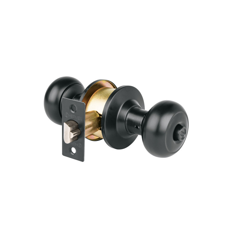 CEPO-62R Cerradura pomo, negro, oval, recámara, Hermex