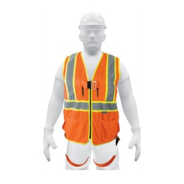 CHS-700NA Chaleco de seguridad para arnés, alta visibilidad, naranja