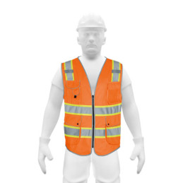 CHS-900N-M Chaleco de seguridad de alta visibilidad, naranja, mediano