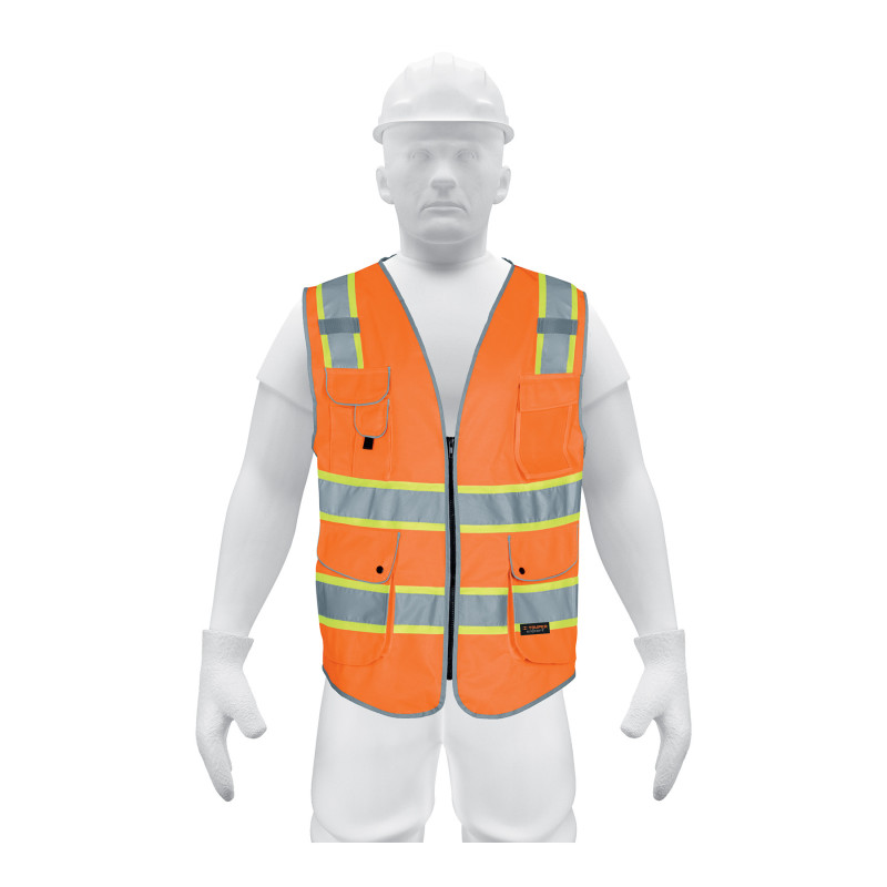 CHS-900N-XL Chaleco de seguridad de alta visibilidad, naranja, extra gra