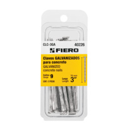 CLC-3GA Blíster con 12 clavos galvanizados para concreto 3', Fiero