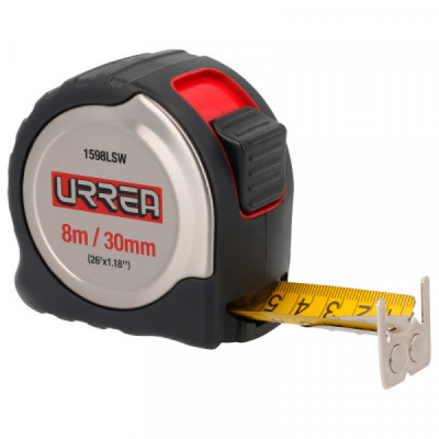 1598LSW URREA Flexómetro de acero inoxidable 8m x 30 mm