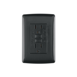 CODO-GFCIN Contacto dúplex falla a tierra GFCI, negro, línea Italiana