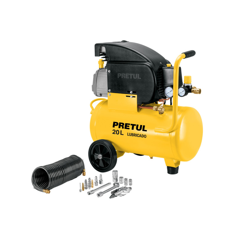 COMP-KIT20P2 Compresor de 20 L con accesorios, Pretul