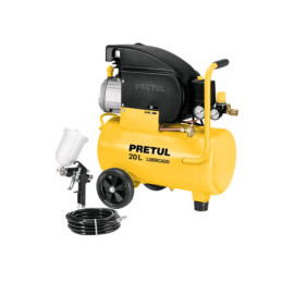 COMP-KIT20P3 Kit compresor 20L, pistola gravedad LVMP y manguera,Pretul