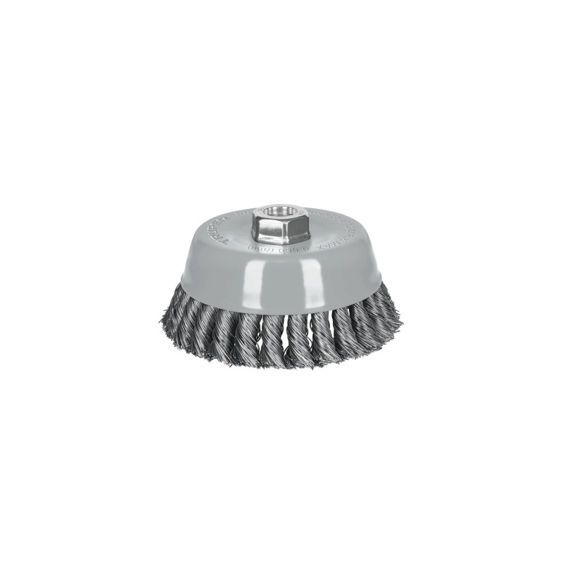 CT-612MRX Carda copa 5' alambre trenzado grueso, Multi-rosca, Truper