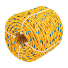 CUE-041 Metro de cuerda amarilla de 4 mm en rollo de 119 m, Fiero