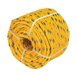 CUE-081K Kilo de cuerda torcida de polipropileno amarilla de 8 mm