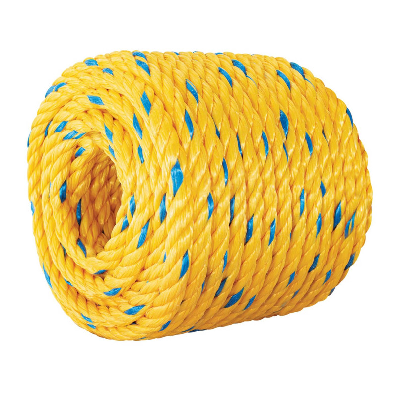 CUE-101 Metro de cuerda amarilla de 10 mm en rollo de 22 m, Fiero