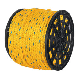 CUE-19M Metro de cuerda amarilla de 19 mm en rollo de 198 m, Fiero