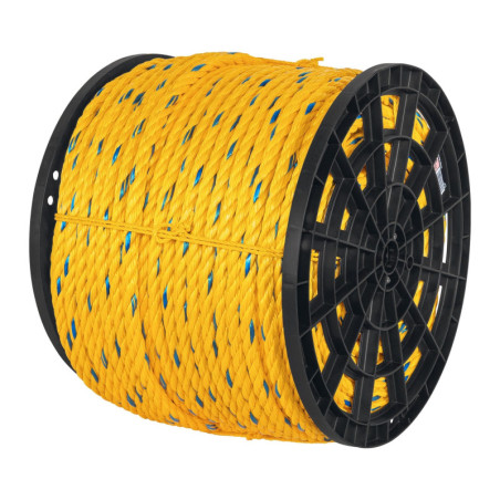 CUE-19M Metro de cuerda amarilla de 19 mm en rollo de 198 m, Fiero