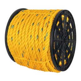 CUE-25M Metro de cuerda amarilla de 25 mm en rollo de 102 m, Fiero