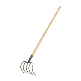 CUL-5 Cultivador forjado para jardín 5 dientes, mango de 60'