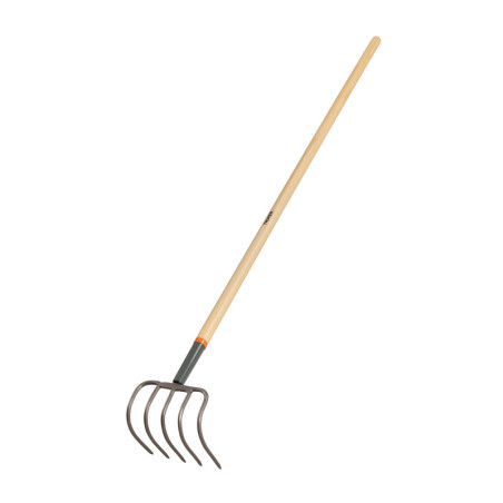 CUL-5 Cultivador forjado para jardín 5 dientes, mango de 60'