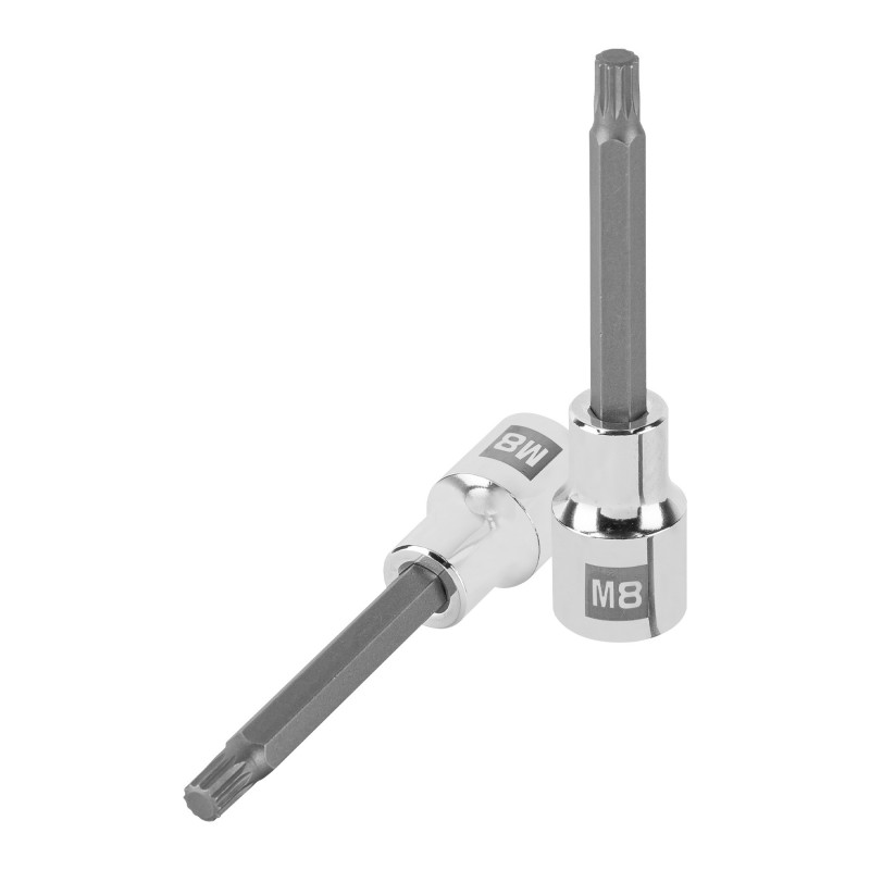 D-1208-BL Dado punta larga bristol M8, cuadro 1/2', Truper