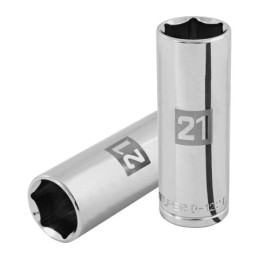 D-1221-ML Dado largo de 21 mm, 6 puntas, cuadro 1/2', Truper