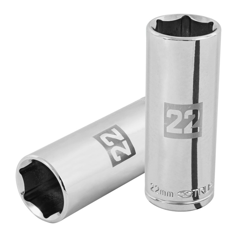 D-1222-ML Dado largo de 22 mm, 6 puntas, cuadro 1/2', Truper