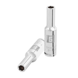 D-1405-LM Dado largo de 5 mm, 6 puntas, cuadro 1/4', Truper