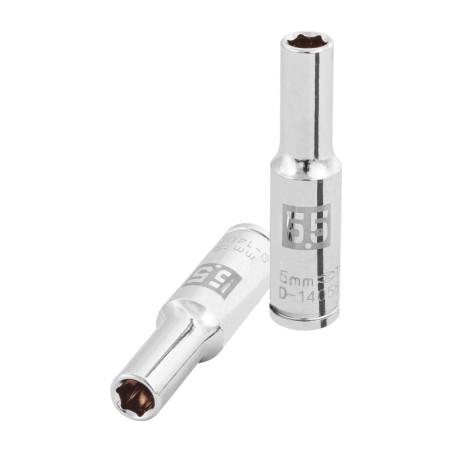 D-14055-LM Dado largo de 5.5 mm, 6 puntas, cuadro 1/4', Truper
