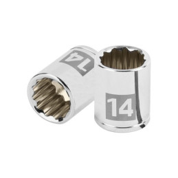 D-1414-BM Dado de 14 mm, 12 puntas, cuadro 1/4', Truper