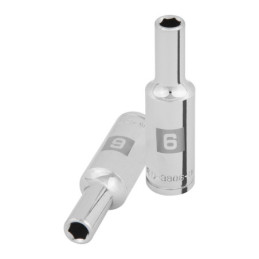 D-3806-HM-L Dado largo de 6 mm, 6 puntas, cuadro 3/8', Truper