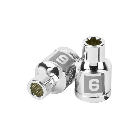 D-3806-M Dado de 6 mm, 12 puntas, cuadro 3/8', Truper