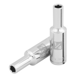D-3808-HL Dado largo de 1/4', 6 puntas, cuadro 3/8', Truper