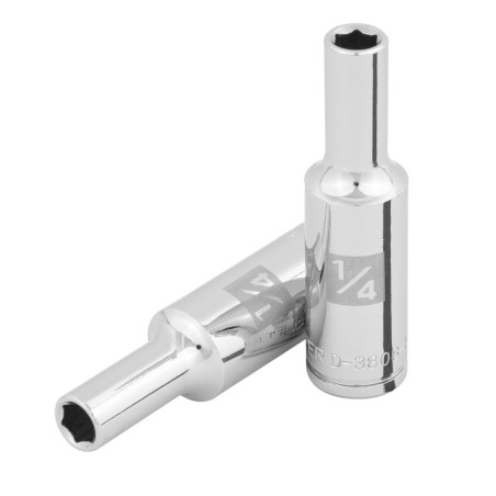 D-3808-HL Dado largo de 1/4', 6 puntas, cuadro 3/8', Truper