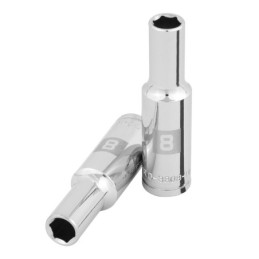 D-3808-HM-L Dado largo de 8 mm, 6 puntas, cuadro 3/8', Truper