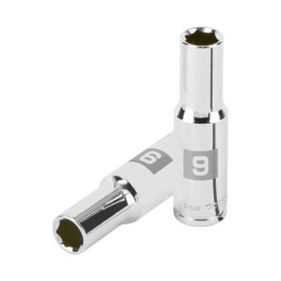 D-3809-HM-L Dado largo de 9 mm, 6 puntas, cuadro 3/8', Truper