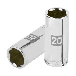 D-3820-HM-L Dado largo de 20 mm, 6 puntas, cuadro 3/8', Truper