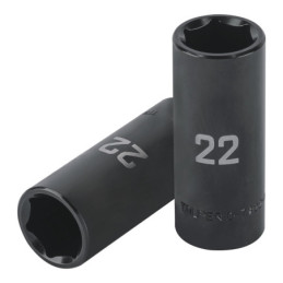 D-7322-ML Dado largo impacto de 22 mm, 6 puntas, cuadro 1/2', Truper