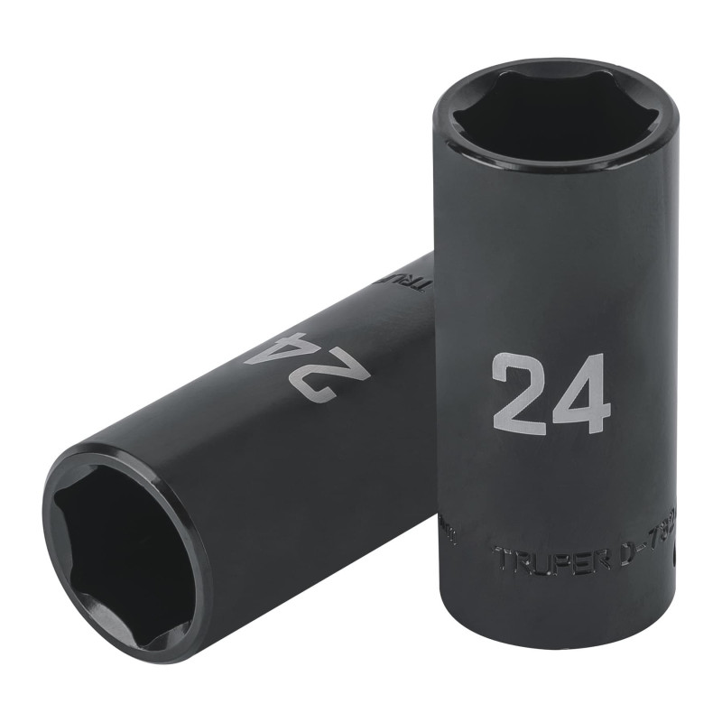 D-7324-ML Dado largo impacto de 24 mm, 6 puntas, cuadro 1/2', Truper