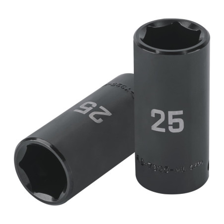 D-7325-ML Dado largo impacto de 25 mm, 6 puntas, cuadro 1/2', Truper